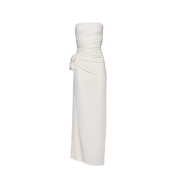 Magda Butrym Gathered strapless maxi dress in cream scaled34100 nobg