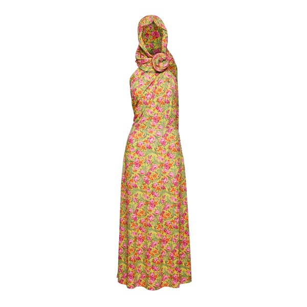 Magda Butrym Hooded jersey midi dress in yellow print scaled71316 nobg