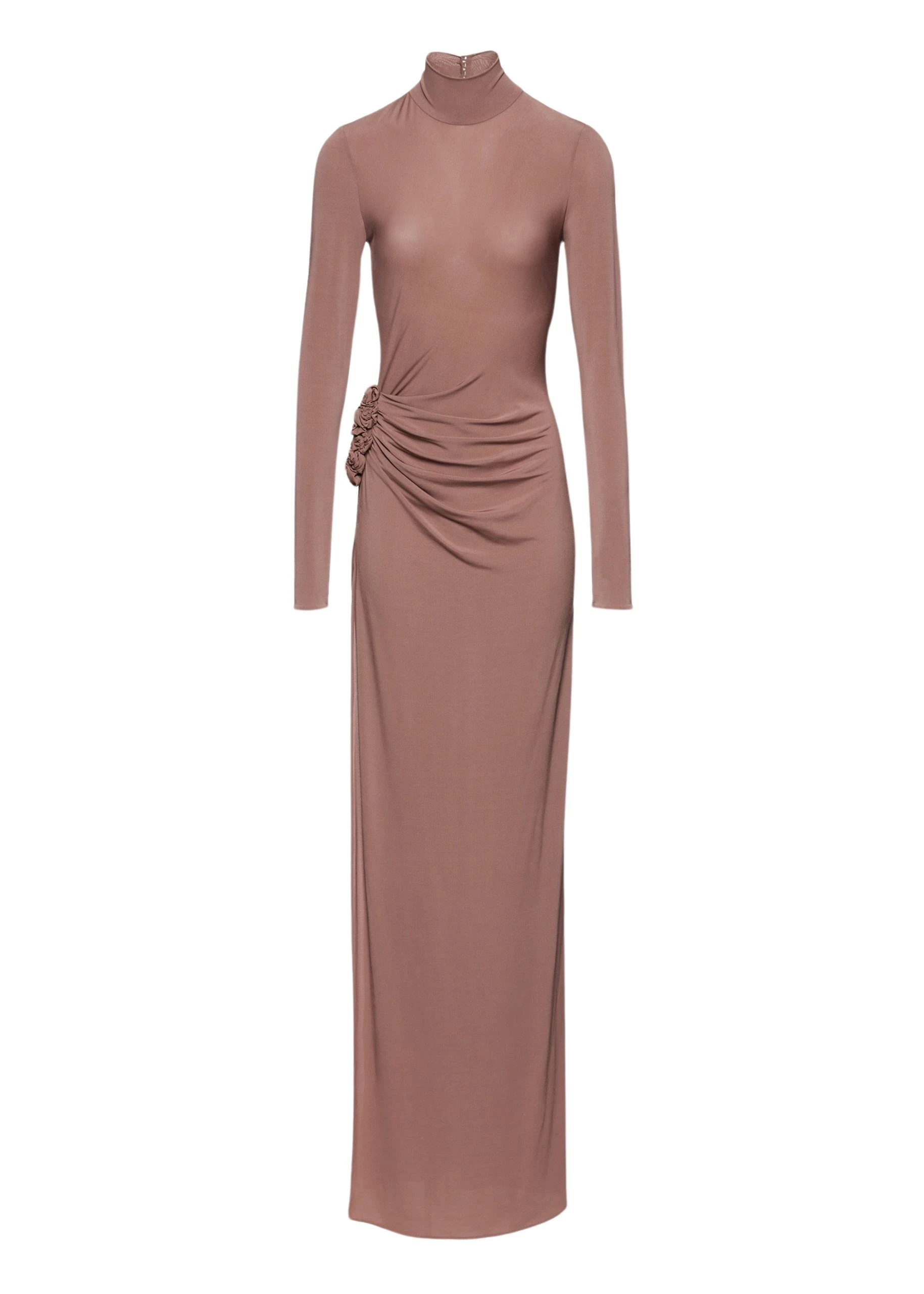 Magda Butrym Jersey turtleneck dress in brown scaled57933 nobg Magda Butrym Jersey turtleneck dress in brown scaled57933 nobg
