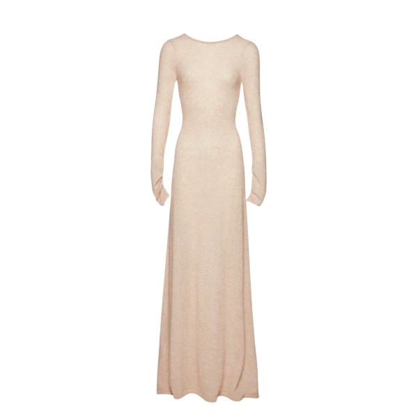 Magda Butrym Knit backless maxi dress in beige scaled82748 nobg