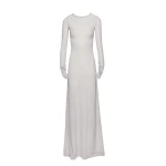 Magda Butrym Knit backless maxi dress in grey scaled19525 nobg