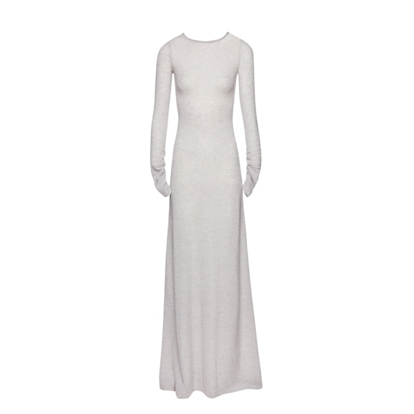 Magda Butrym Knit backless maxi dress in grey scaled19525 nobg