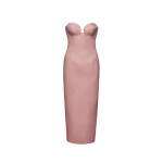 Magda Butrym Leather bustier midi dress in pink scaled62077 nobg