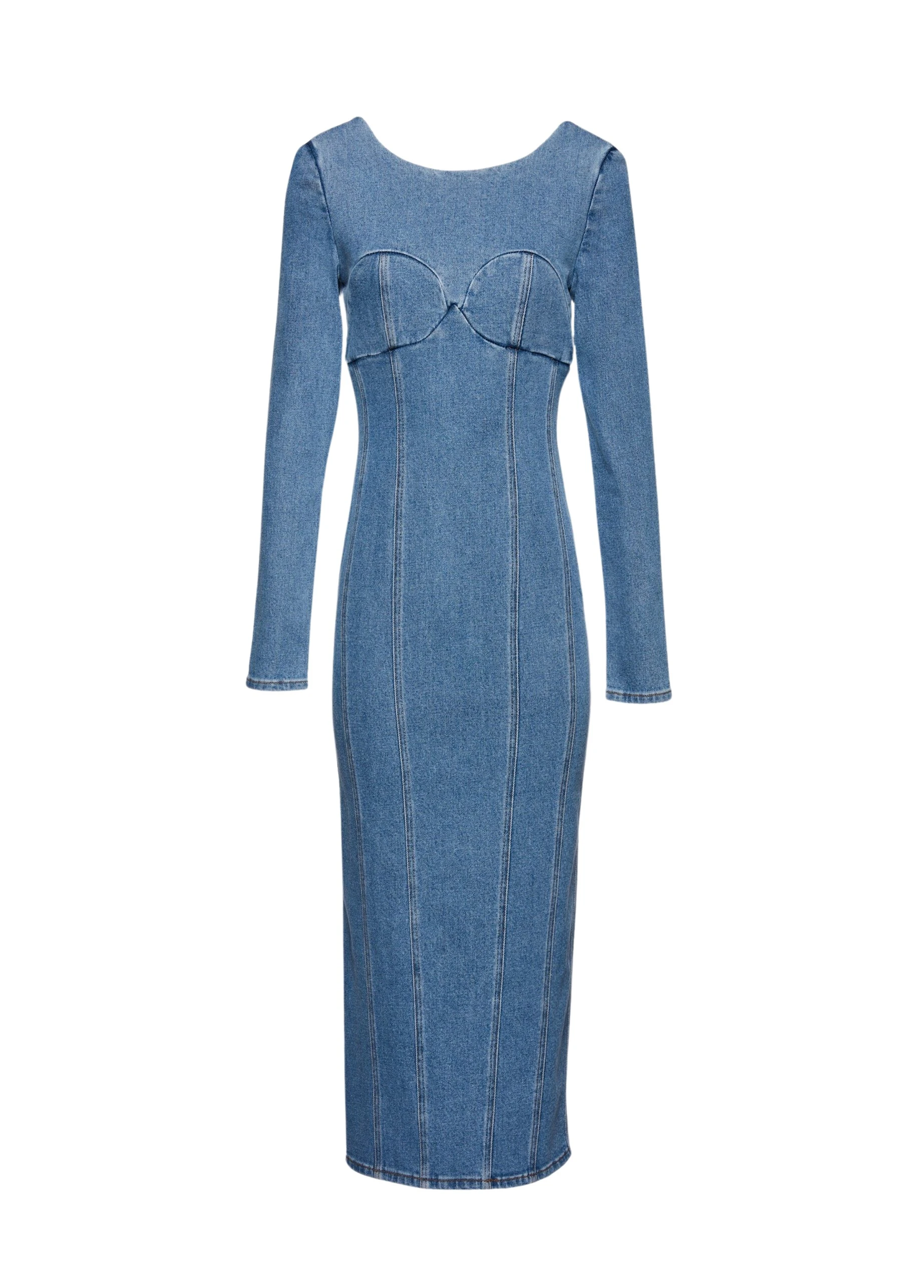 Magda Butrym Long sleeve denim bustier dress in blue scaled41456 nobg Magda Butrym Long sleeve denim bustier dress in blue scaled41456 nobg