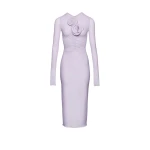 Magda Butrym Long sleeve jersey midi dress in lilac scaled50482 nobg