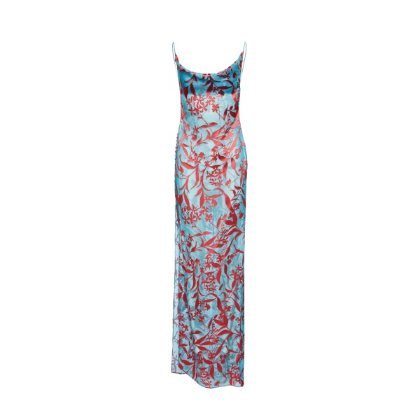 Magda Butrym Long slip dress in blue print scaled93784 nobg