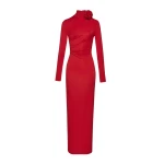 Magda Butrym Mock neck jersey maxi dress in red scaled74505 nobg