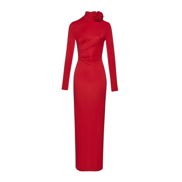 Magda Butrym Mock neck jersey maxi dress in red scaled74505 nobg