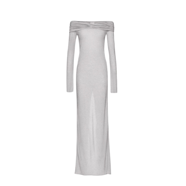 Magda Butrym Off shoulder maxi dress in grey scaled92014 nobg