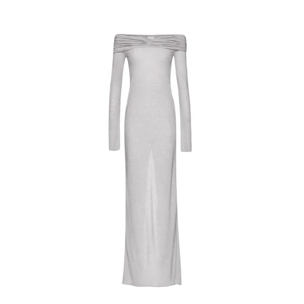 Magda Butrym Off shoulder maxi dress in grey scaled92014 nobg