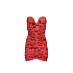 Magda Butrym Ruched bustier dress in red print scaled18620 nobg