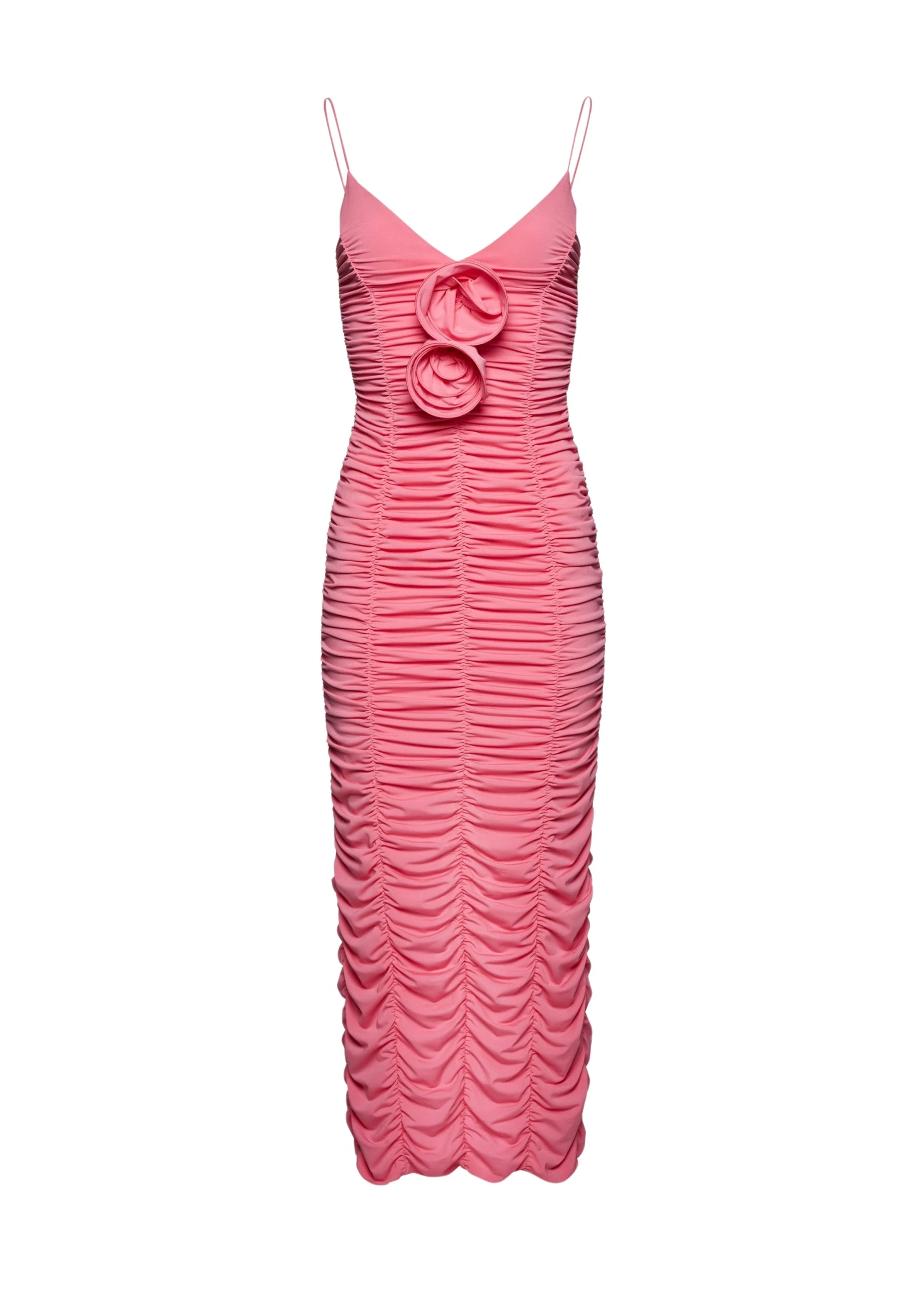 Magda Butrym Ruched floral applique midi dress in pink scaled23818 nobg Magda Butrym Ruched floral applique midi dress in pink scaled23818 nobg