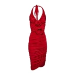 Magda Butrym Ruched halter midi dress in red scaled46878 nobg