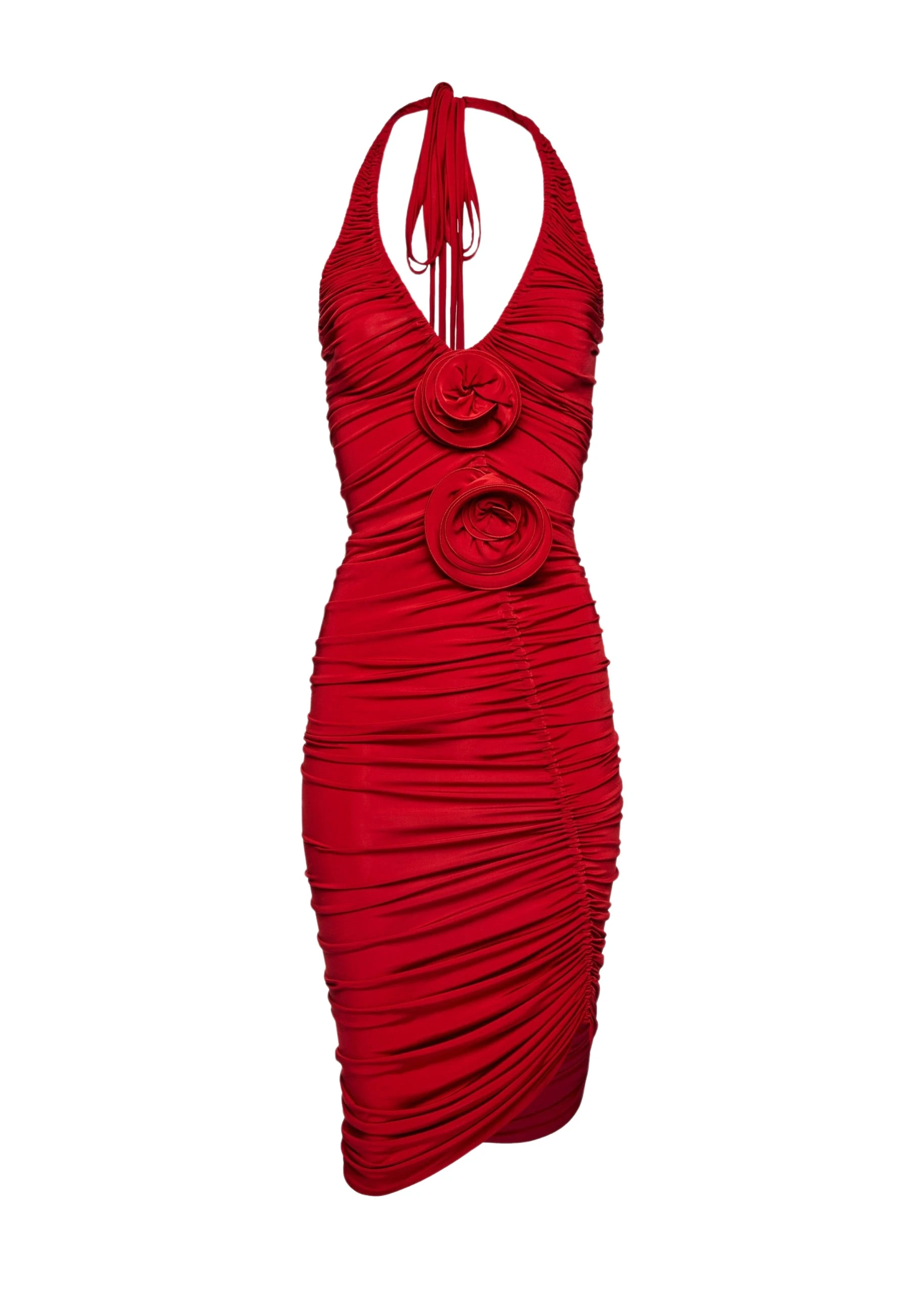 Magda Butrym Ruched halter midi dress in red scaled46878 nobg Magda Butrym Ruched halter midi dress in red scaled46878 nobg