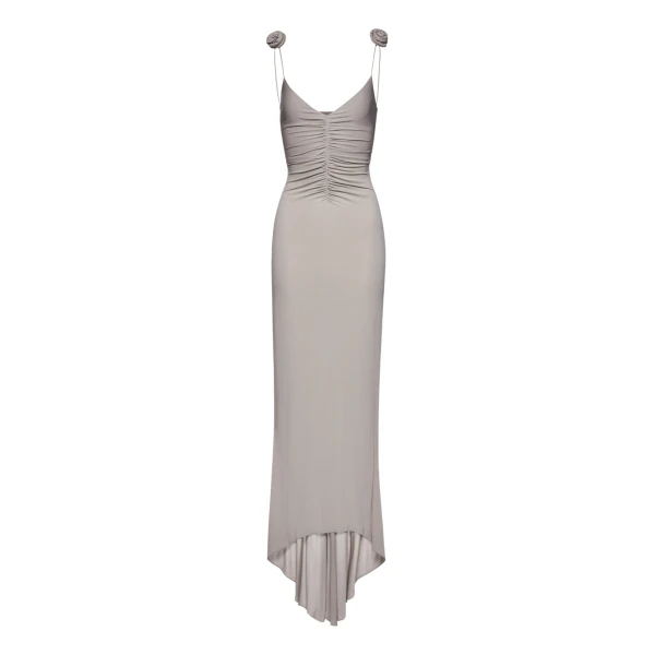 Magda Butrym Ruched maxi jersey tank dress in grey scaled81418 nobg