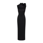 Magda Butrym Ruched mock neck midi dress in black scaled59649 nobg Magda Butrym Ruched mock neck midi dress in black scaled59649 nobg