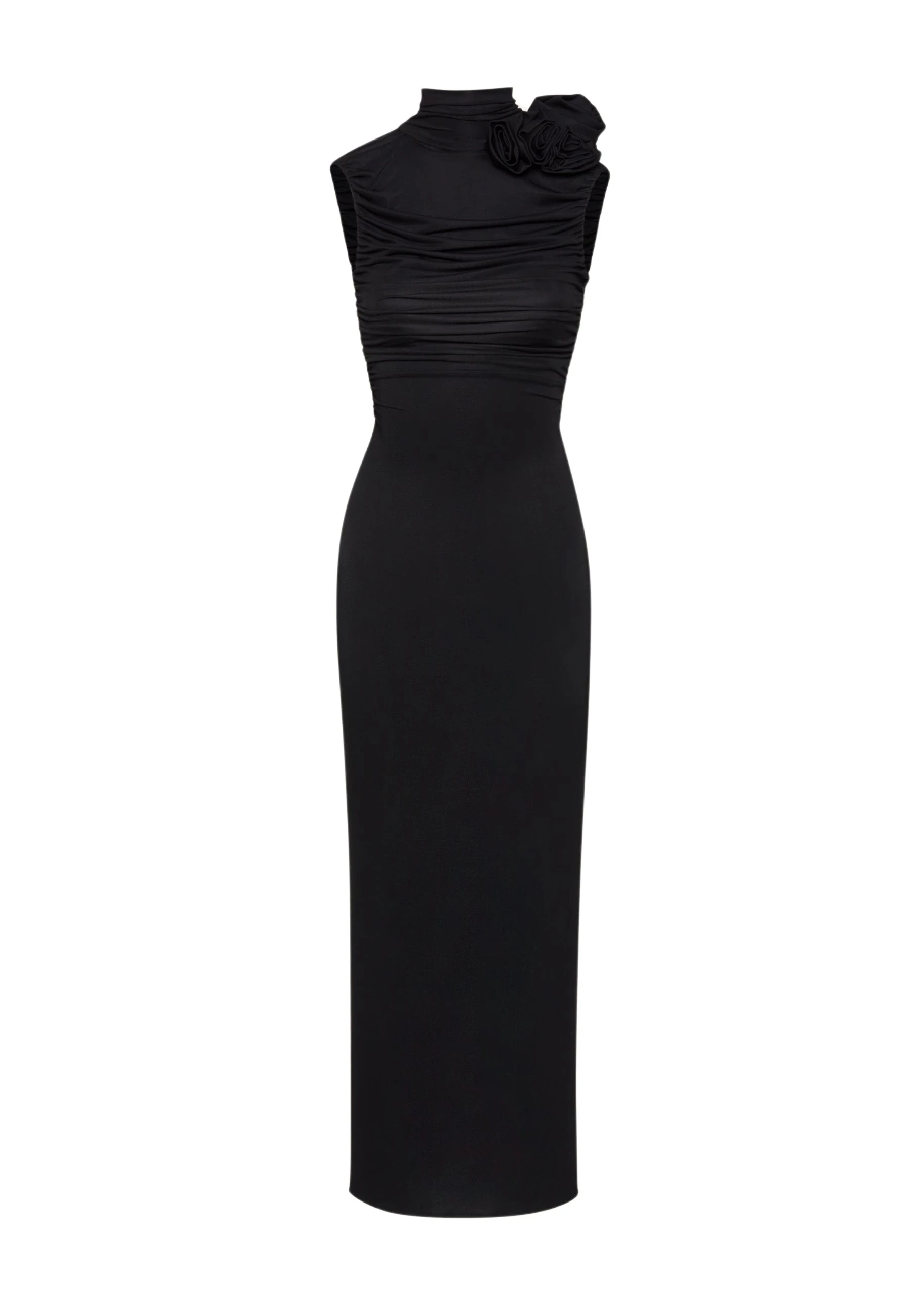 Magda Butrym Ruched mock neck midi dress in black scaled59649 nobg Magda Butrym Ruched mock neck midi dress in black scaled59649 nobg