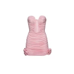 Magda Butrym Ruched plunge mini dress in pink scaled50212 nobg
