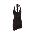 Magda Butrym Ruched scoop halter dress in brown scaled27276 nobg