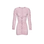 Magda Butrym Ruffle v neck dress in pink scaled44230 nobg