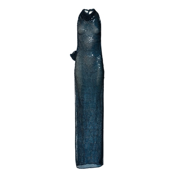 Magda Butrym Sequin halter gown in navy scaled14100 nobg