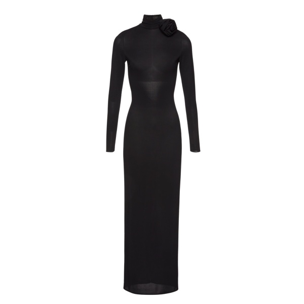 Magda Butrym Sheer high neck maxi dress in black scaled91145 nobg