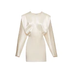 Magda Butrym Silk v neck mini dress in cream scaled73186 nobg
