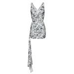 Magda Butrym Sleeveless sash jersey mini dress in black print scaled69709 nobg