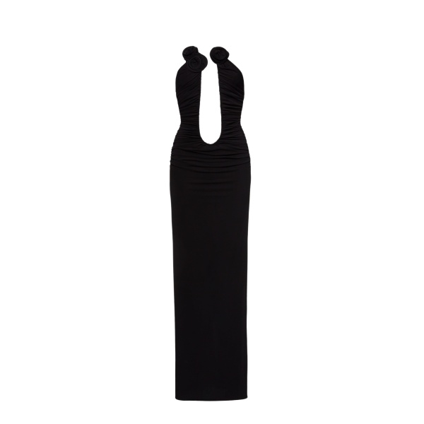 Magda Butrym Strapless plunge maxi dress in black scaled91054 nobg