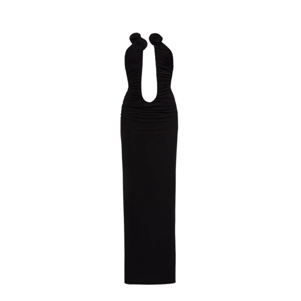 Magda Butrym Strapless plunge maxi dress in black scaled91054 nobg