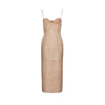 Magda Butrym Suede bustier midi dress in beige scaled30168 nobg