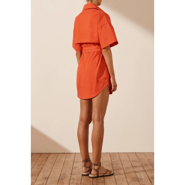 Shona Joy Anya Shirt Dress With Belt - Hibiscus
