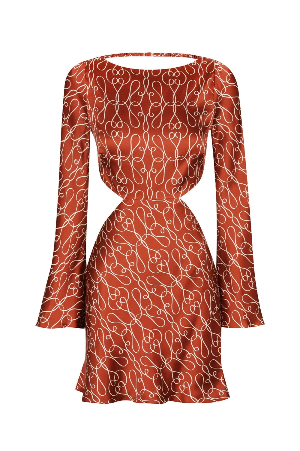 Shona-Joy-Artisti-Silk-Long-Sleeve-Open-Back-Mini-Dress Shona Joy dress