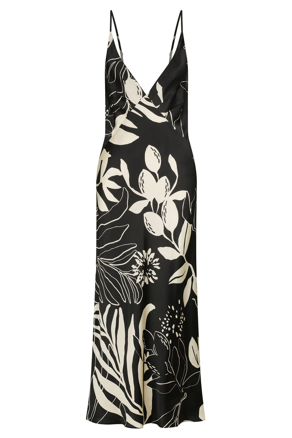 Shona Joy Capri Silk Plunged Slip Midi Dress
