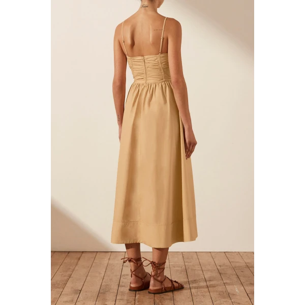 Shona Joy Estela Ruched Panel Midi Dress