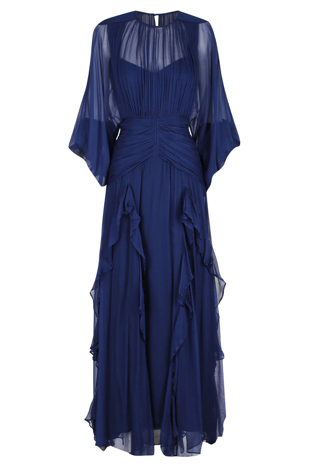 Shona Joy Isola Round Neck Balloon Sleeve Maxi Dress – Tyrrhenian Blue