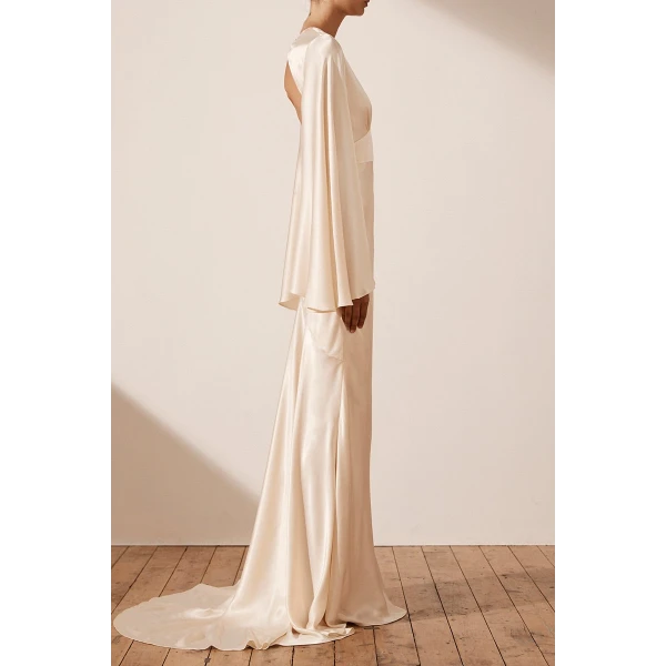 Shona Joy La Lune Backless Maxi Dress - Cream
