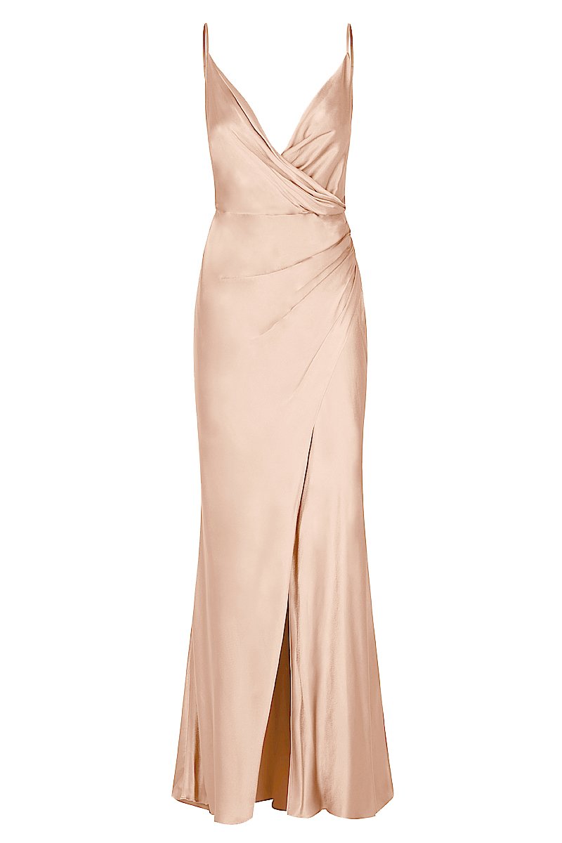 Shona Joy La Lune Cross Draped Maxi Dress – Desert Rose