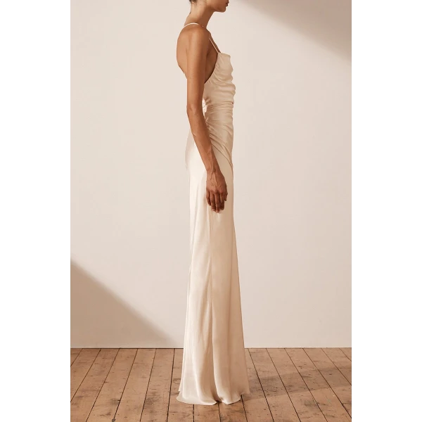 Shona Joy La Lune Lace Back Maxi Dress - Cream