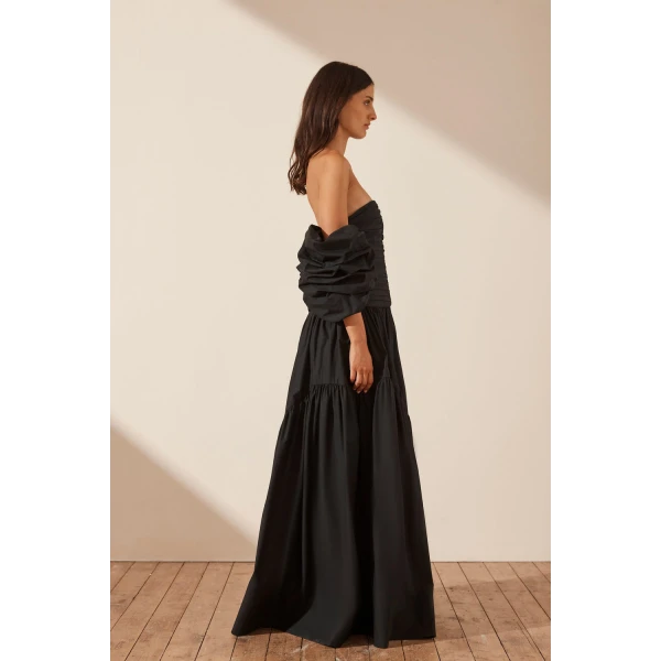 Shona Joy Maiori Contour Ruched Maxi Dress - Black