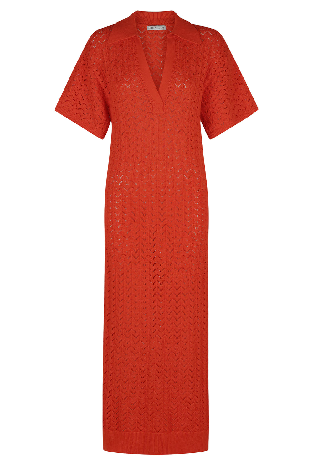Shona Joy Mikala Crochet Polo Midi Dress – Hibiscus