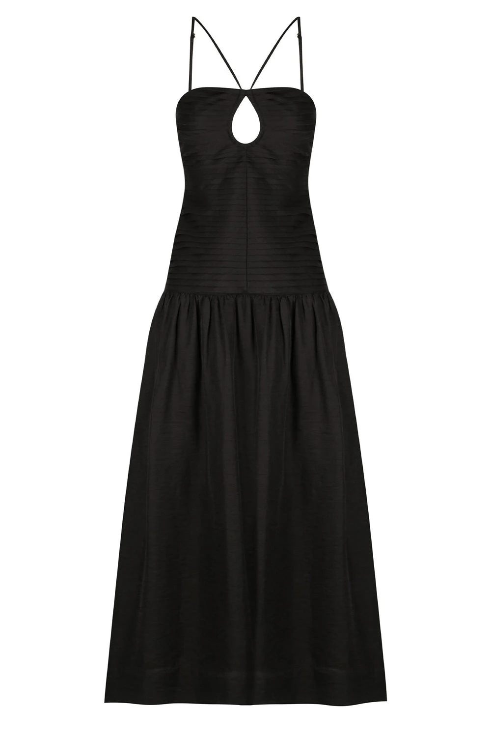 Shona-Joy-Thea-Linen-Keyhole-Midi-Dress-Black Shona Joy dress