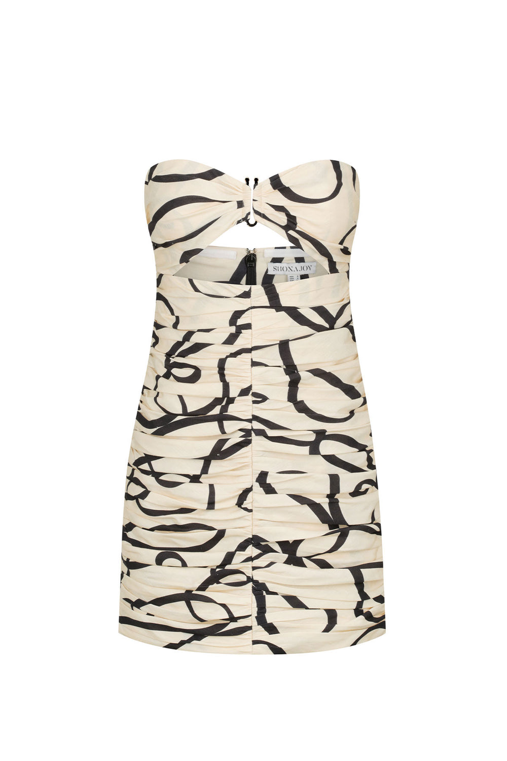 Shona Joy Vietri Linen Strapless Ruched Mini Dress