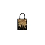 Schiaparelli Mini Anatomy Jewelry Bag with embroidery and gold face hardware (nose and mouth) - Front View