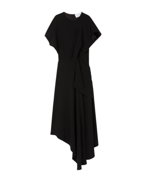 AZ FACTORY Draped Asymmetric Dress Black97008 nobg