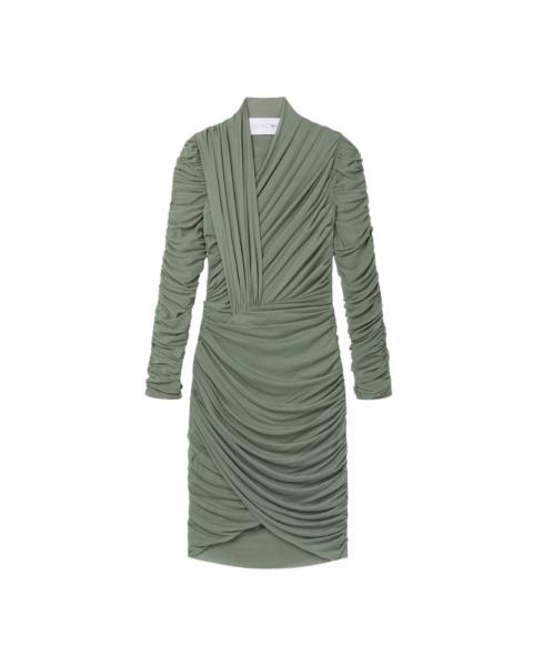 AZ FACTORY Draped Mini Dress Khaki62393 nobg