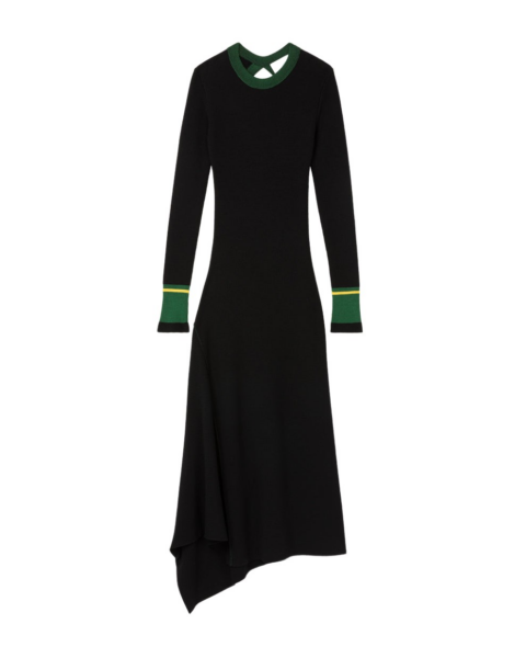 AZ FACTORY Keyhole Back Asymmetric Long Dress Black38001 nobg