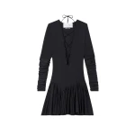 AZ FACTORY Lace Up Flare Dress Black40599 nobg AZ FACTORY Lace Up Flare Dress Black40599 nobg