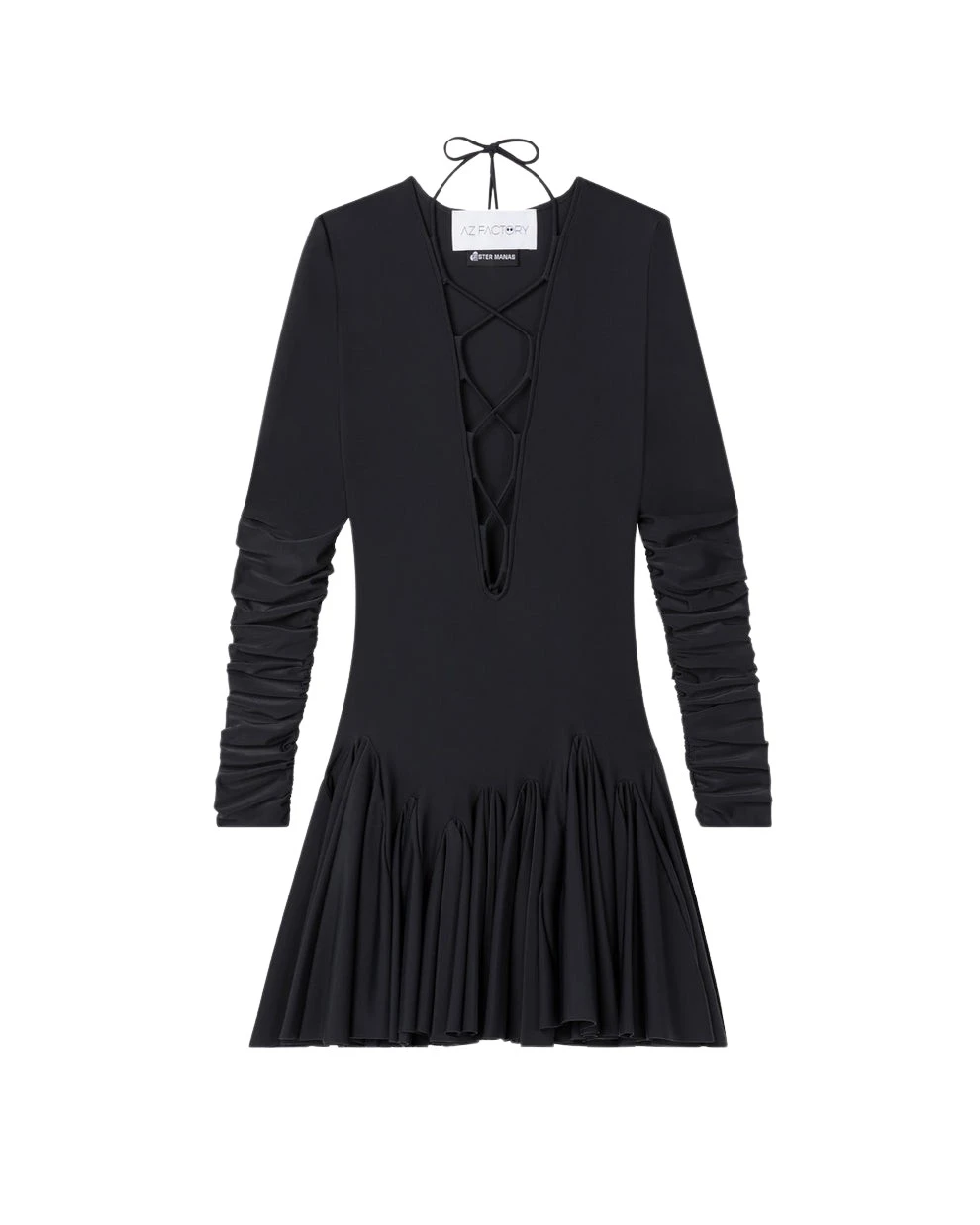 AZ FACTORY Lace Up Flare Dress Black40599 nobg AZ FACTORY Lace Up Flare Dress Black40599 nobg