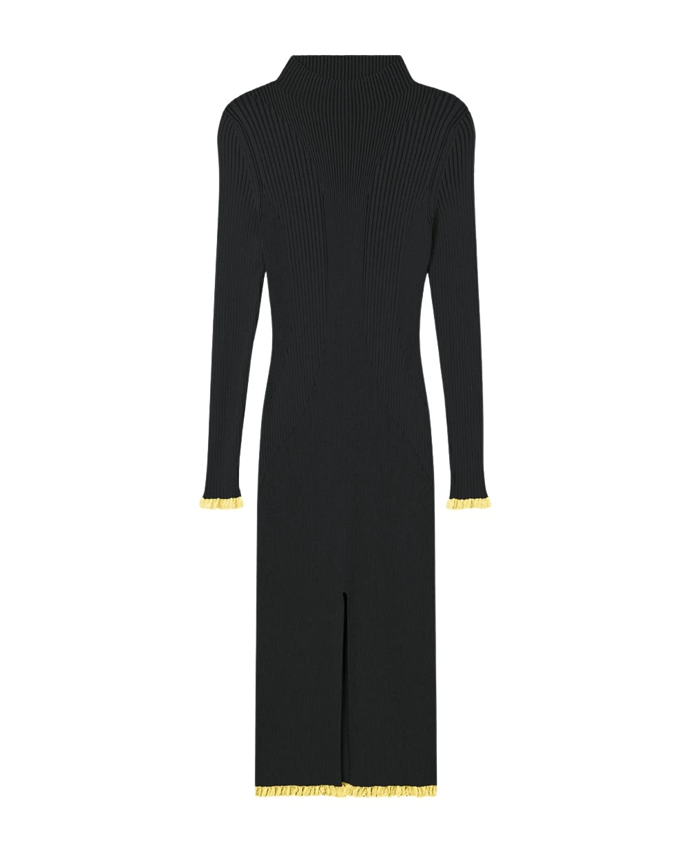 AZ FACTORY Ribbed Knit Turtleneck Slit Dress BlackDark Green34263 nobg AZ FACTORY Ribbed Knit Turtleneck Slit Dress BlackDark Green34263 nobg